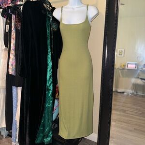 Green midi summer dress